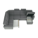 Ülőgarnitúra U alakban, szövet szürke, jobbos, BORN U