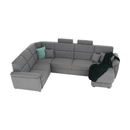 Ülőgarnitúra U alakban, szövet szürke, jobbos, BORN U