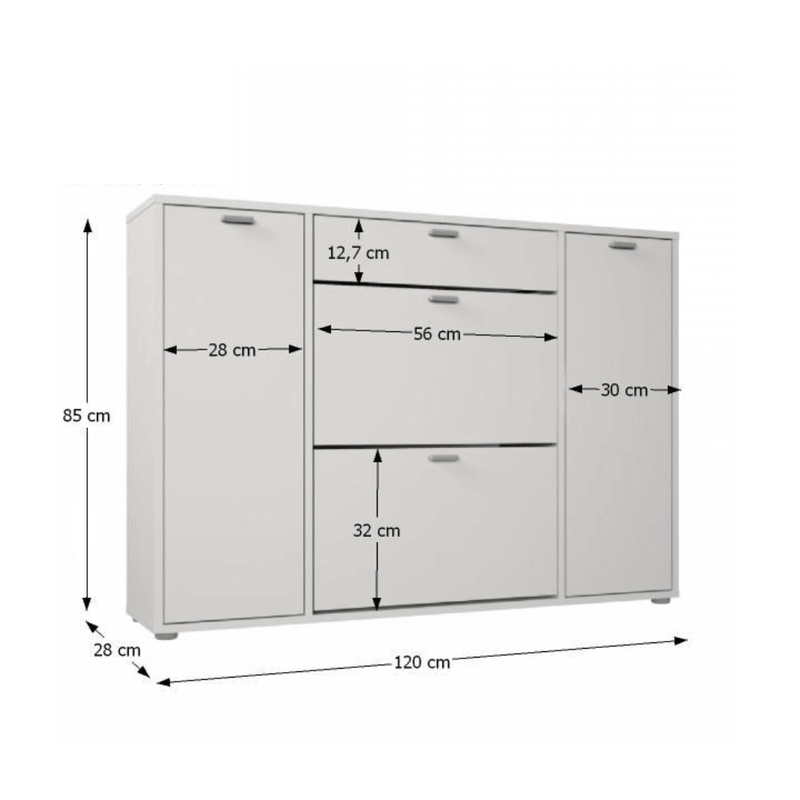 Cipősszekrény, fehér, ANABELA