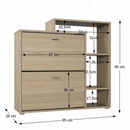 Kétrészes billenő cipősszekrény, tölgy sonoma, IZABELA