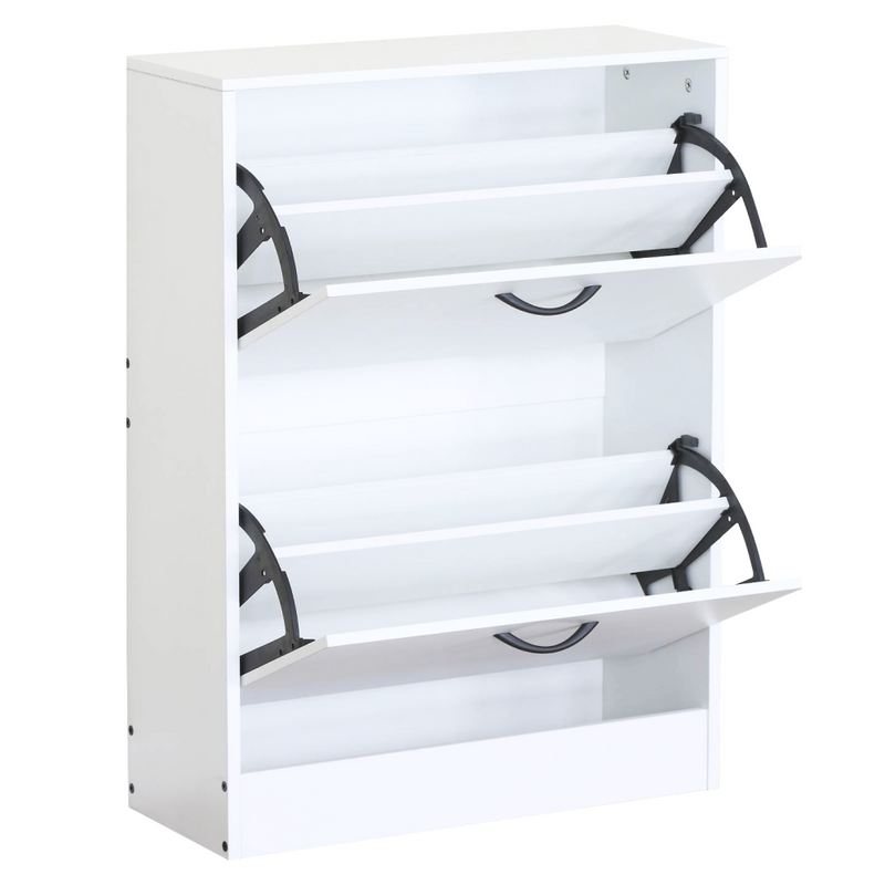 Cipőtároló, 2 soros, fehér, BOTNIX