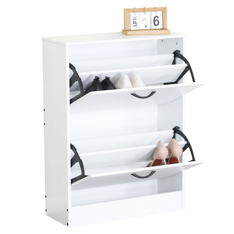 Cipőtároló, 2 soros, fehér, BOTNIX