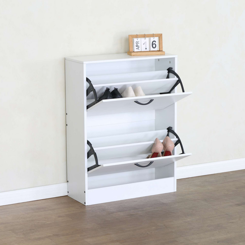 Cipőtároló, 2 soros, fehér, BOTNIX