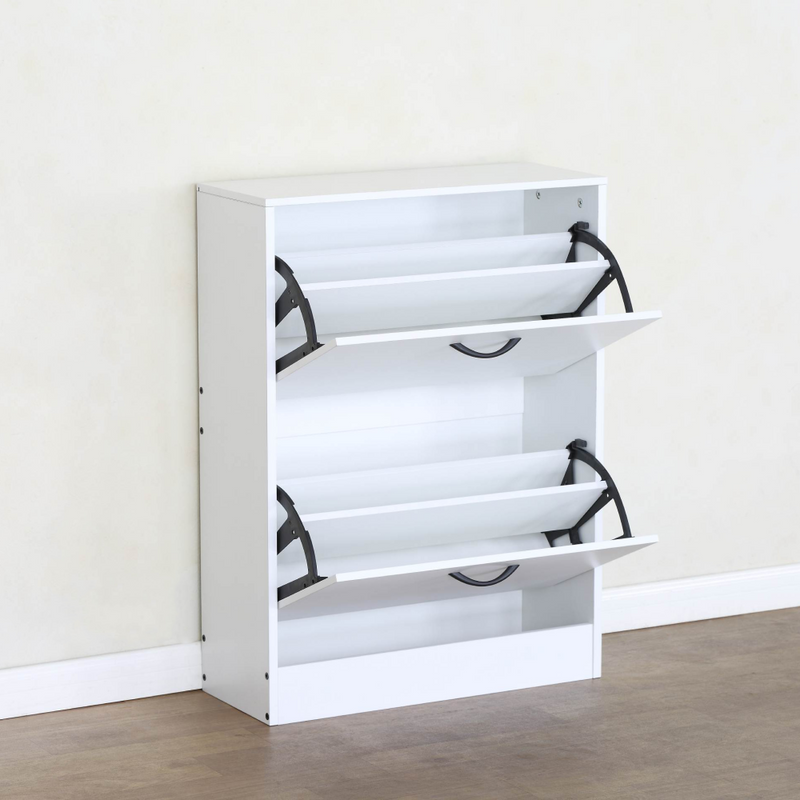 Cipőtároló, 2 soros, fehér, BOTNIX