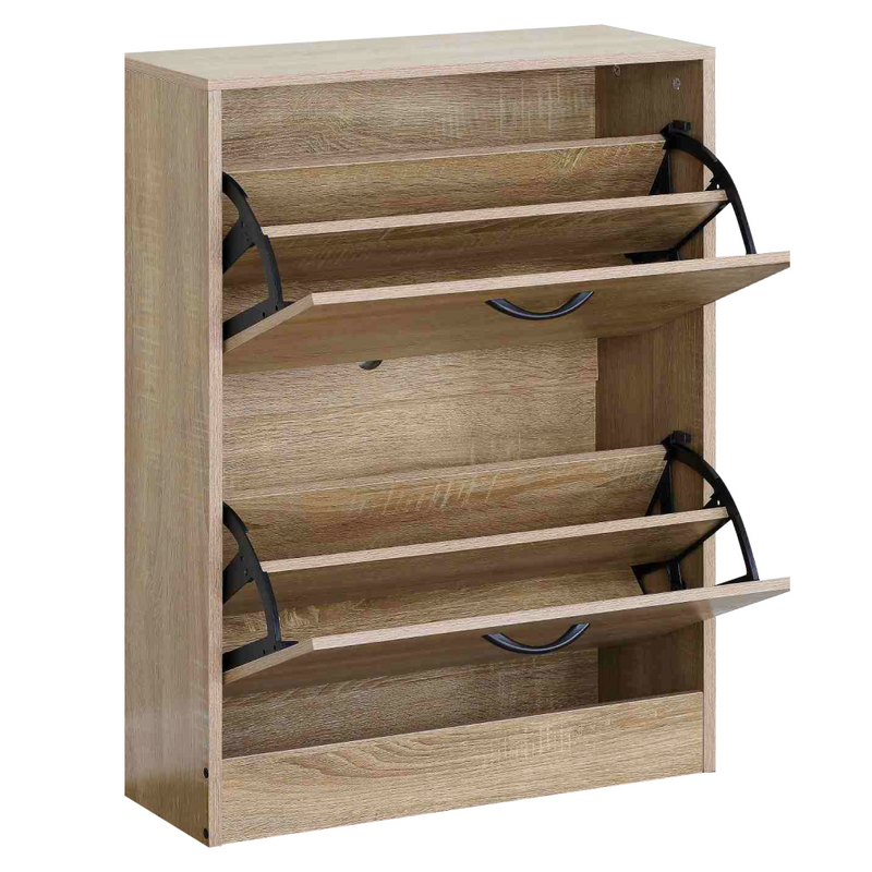 Cipőtároló, 2 soros, tölgy, BOTNIX