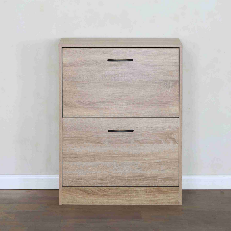 Cipőtároló, 2 soros, tölgy, BOTNIX