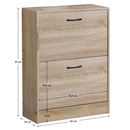 Cipőtároló, 2 soros, tölgy, BOTNIX