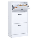 Cipőtároló, 3 soros, fehér, BOTORIA