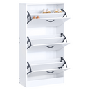 Cipőtároló, 3 soros, fehér, BOTORIA