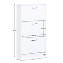 Cipőtároló, 3 soros, fehér, BOTORIA