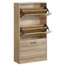 Cipőtároló, 3 soros, tölgy, BOTORIA