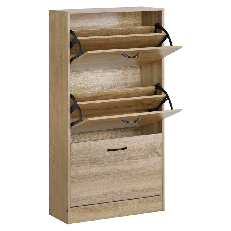 Cipőtároló, 3 soros, tölgy, BOTORIA