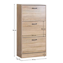 Cipőtároló, 3 soros, tölgy, BOTORIA