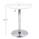 Bárasztal, magasság állítással, króm/fehér, átmérő 60 cm, BRANY 2 NEW