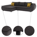 Ülőgarnitúra, szürkésbarna/sárga, szövet, balos, BRATO