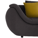 Ülőgarnitúra, szürkésbarna/sárga, szövet, jobbos, BRATO