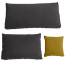 Ülőgarnitúra, szürkésbarna/sárga, szövet, jobbos, BRATO