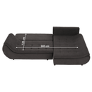 Ülőgarnitúra, szürkésbarna/sárga, szövet, jobbos, BRATO