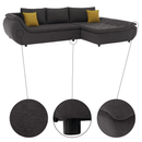 Ülőgarnitúra, szürkésbarna/sárga, szövet, jobbos, BRATO