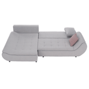 Ülőgarnitúra, világosszürke/púderrózsaszín, szövet, balos, BRATO