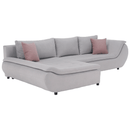 Ülőgarnitúra, világosszürke/púderrózsaszín, szövet, balos, BRATO