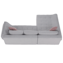 Ülőgarnitúra, világosszürke/púderrózsaszín, szövet, balos, BRATO