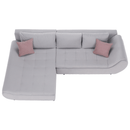 Ülőgarnitúra, világosszürke/púderrózsaszín, szövet, balos, BRATO