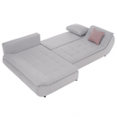 Ülőgarnitúra, világosszürke/púderrózsaszín, szövet, balos, BRATO