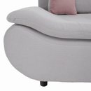 Ülőgarnitúra, világosszürke/púderrózsaszín, szövet, balos, BRATO