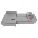 Ülőgarnitúra, világosszürke/púderrózsaszín, szövet, balos, BRATO