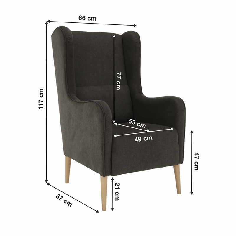 Kényelmes fotel, barna/bükk, BREDLY