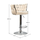 Design bárszék, bézs Velvet szövet/króm, BRIN