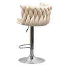 Design bárszék, bézs Velvet szövet/króm, BRIN