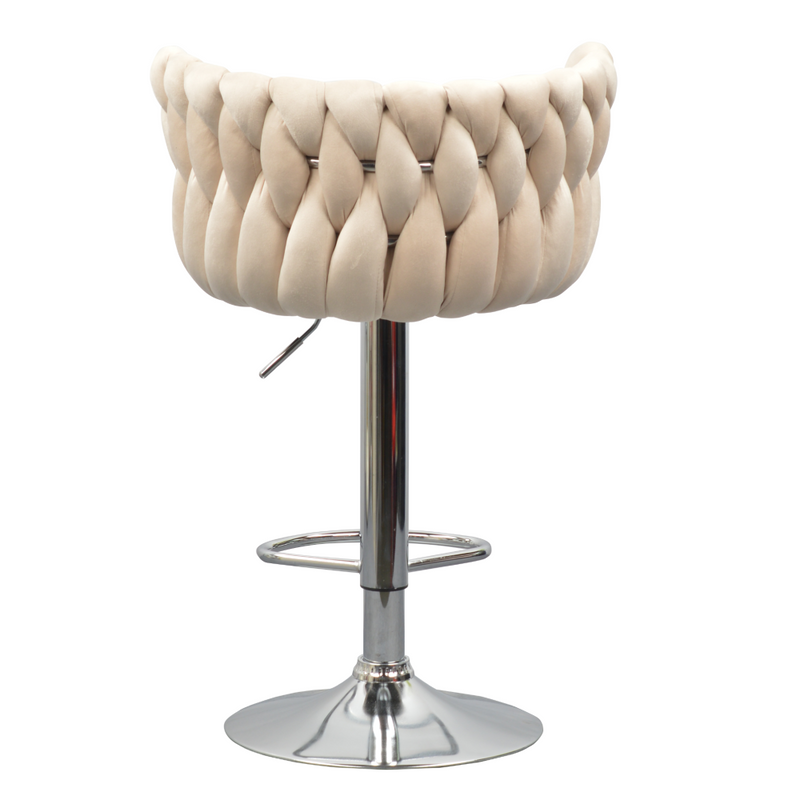 Design bárszék, bézs Velvet szövet/króm, BRIN