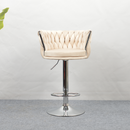 Design bárszék, bézs Velvet szövet/króm, BRIN