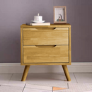 Éjjeliszekrény, masszív fa, természetes, BRUNI