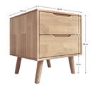 Éjjeliszekrény, masszív fa, természetes, BRUNI