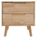 Éjjeliszekrény, masszív fa, természetes, BRUNI