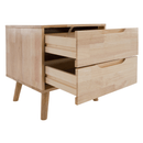 Éjjeliszekrény, masszív fa, természetes, BRUNI