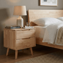 Éjjeliszekrény, masszív fa, természetes, BRUNI