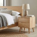 Éjjeliszekrény, masszív fa, természetes, BRUNI