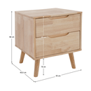 Éjjeliszekrény, masszív fa, természetes, BRUNI