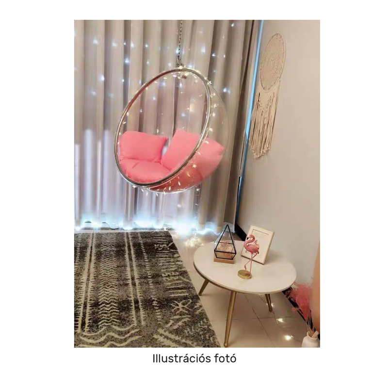 Függő fotel, átlátszó/arany/szürke, BUBBLE NEW TYP 1
