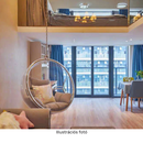 Függő fotel, átlátszó/arany/fehér, BUBBLE NEW TYP 1