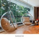 Függő fotel, átlátszó/arany/szürke, BUBBLE NEW TYP 1