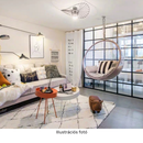 Függő fotel, átlátszó/arany/szürke, BUBBLE NEW TYP 1