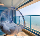 Függő fotel, átlátszó/arany/szürke, BUBBLE NEW TYP 1