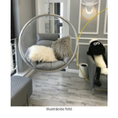 Függő fotel, átlátszó/arany/szürke, BUBBLE NEW TYP 1