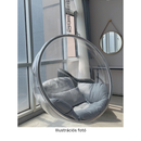 Függő fotel, átlátszó/arany/fehér, BUBBLE TYP 1