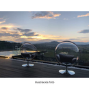 Függő fotel állvánnyal, átlátszó/ezüst/szürke, BUBBLE NEW TYP 2